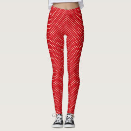 Rode & Witte Stippen Actieve Leggings