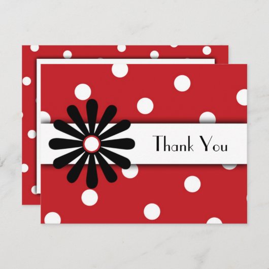 Rode & Witte Stippen Notitiekaart (Voorkant / Achterkant)