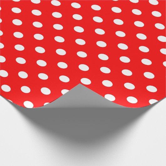 Rode witte stippen ontwerp cadeaupapier (Hoek)
