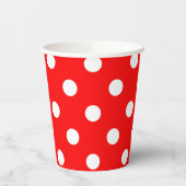 Rode witte stippen ontwerp papieren bekers (Links)