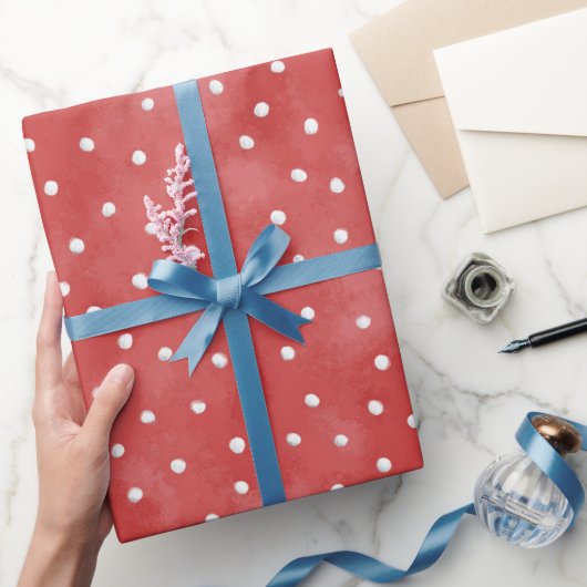 Rode Witte Stippen Valentijnsdag Cadeaupapier (Geschenken)