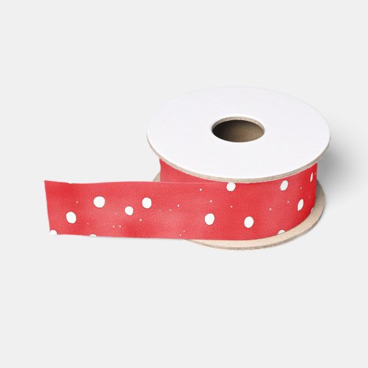 Rode Witte Stippen Valentijnsdag Grosgrain Lint (Spoel)