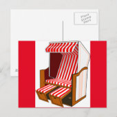 Rode & Witte Strandstoel Thema Ansichtkaart Briefkaart (Voorkant / Achterkant)