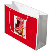 Rode & Witte Strandstoel Thema Feest Cadeautas (Voorkant Gekanteld)