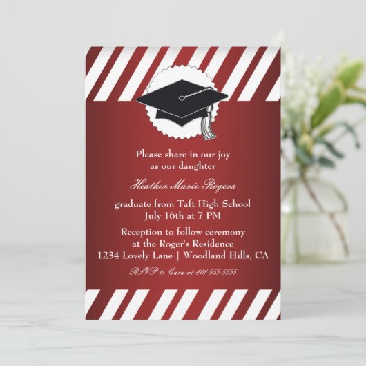 Rode witte streep Afstuderen Kaart (Staand voorkant)