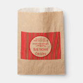 Rode witte streep met kerstruil aangepaste bakzakk bedankzakje (Voorkant)