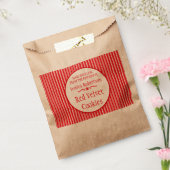 Rode witte streep met kerstruil aangepaste bakzakk bedankzakje (Gezegeld)