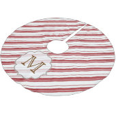 Rode Witte Streep Snoep Monogram Initiaal Boomrok Kerstboom Rok (Gekanteld)