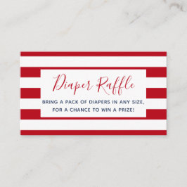 Rode witte strepen Baby showers luier Raffle Ticke Informatiekaartje