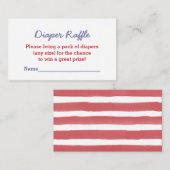 Rode witte strepen Blauwe tekst Kleine luierspoeli Informatiekaartje (Voorkant / Achterkant)