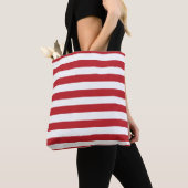 Rode Witte Strepen Chic Tote Bag (Dichtbij)