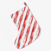 Rode witte strepen Christmas Gold Glitter Grote Kerstsok (Achterkant (Hangend))