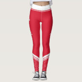 Rode witte strepen en moderne meisjes leggings (Voorkant)
