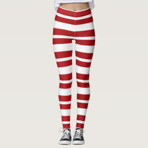Rode & Witte Strepen Feestelijke Kerstmis Leggings