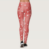 Rode Witte Strepen Harten Leggings (Achterkant)