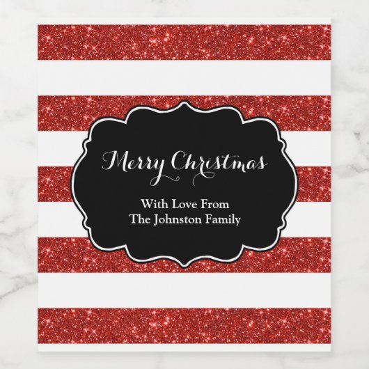 Rode witte strepen Kerstmis aangepaste wijn label Wijn Etiket (Enkel label)