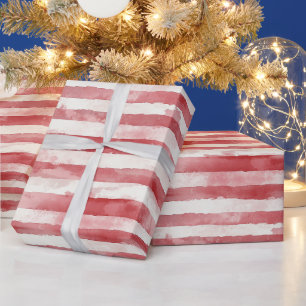 Rode Witte Strepen Kerstmis Cadeaupapier