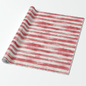 Rode Witte Strepen Kerstmis Cadeaupapier (Uitgerold)