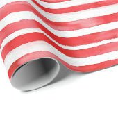 Rode Witte Strepen Kerstmis Cadeaupapier (Rol Hoek)