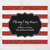 Rode witte strepen Kerstmis Custom Bier Label Bier Etiket (Enkel label)