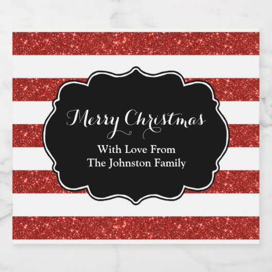 Rode witte strepen Kerstmis Custom Bier Label Bier Etiket (Enkel label)