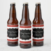 Rode witte strepen Kerstmis Custom Bier Label Etiket (Flessen)