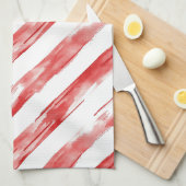 Rode Witte Strepen Kerstmis Theedoek (Quarter Fold)