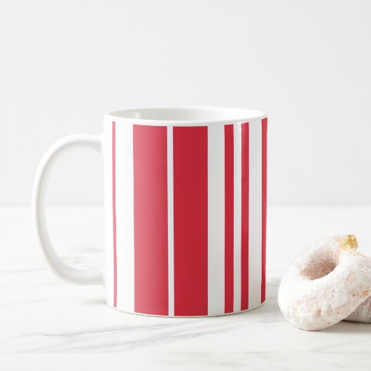 Rode Witte Strepen Kust Zeezijde Koffiemok (Met donut)
