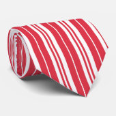 Rode witte strepen Kustkust Stropdas (Opgerold)