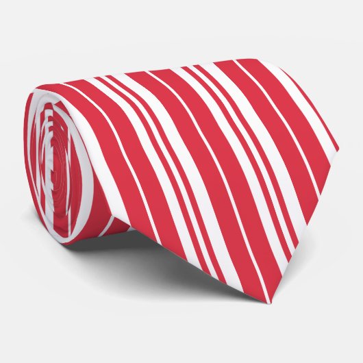 Rode witte strepen Kustkust Stropdas (Opgerold)