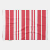 Rode witte strepen Kustkust Theedoek (Horizontaal)