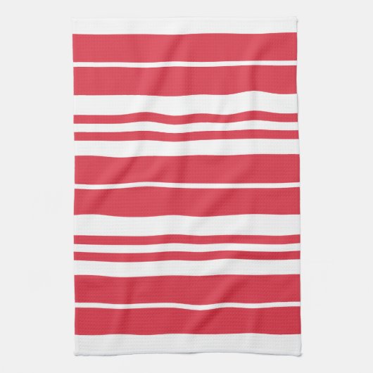 Rode witte strepen Kustkust Theedoek (Verticaal)
