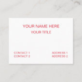 Rode witte strepen Kustkust Visitekaartje (Achterkant)