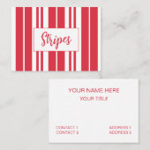 Rode witte strepen Kustkust Visitekaartje (Voorkant / Achterkant)