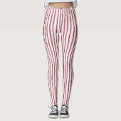 Rode Witte Strepen Leggings (Voorkant)