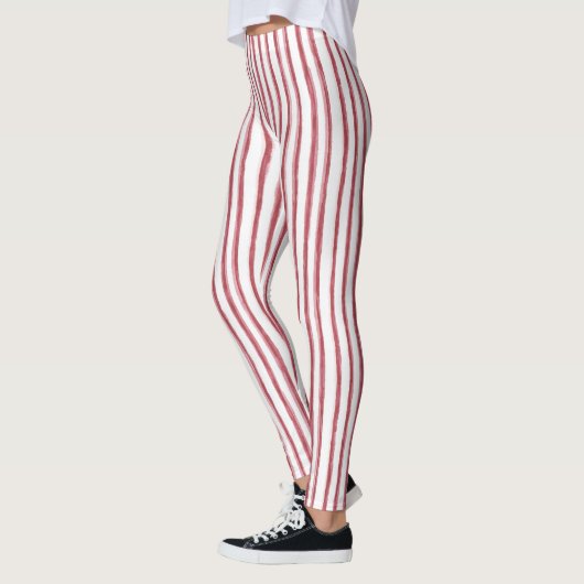 Rode Witte Strepen Leggings (Links)