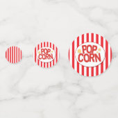 Rode & Witte Strepen Leuke Popcorn Verjaardagsfees Confetti (Voorkanten)