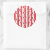 Rode witte strepen Lollipops Harten Ronde Sticker (Tas)