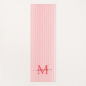 Rode & Witte Strepen Monogram Naam Yogamat (Voorkant)