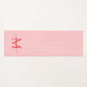 Rode & Witte Strepen Monogram Naam Yogamat (Voorkant (horizontaal))