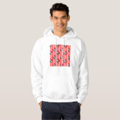 Rode witte strepen Schattige Hoodie (Voorkant volledig)