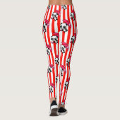 Rode witte strepen Schattige Leggings (Achterkant)