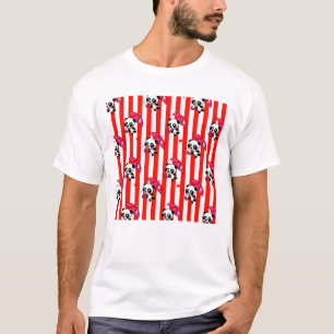 Rode witte strepen Schattige T-shirt