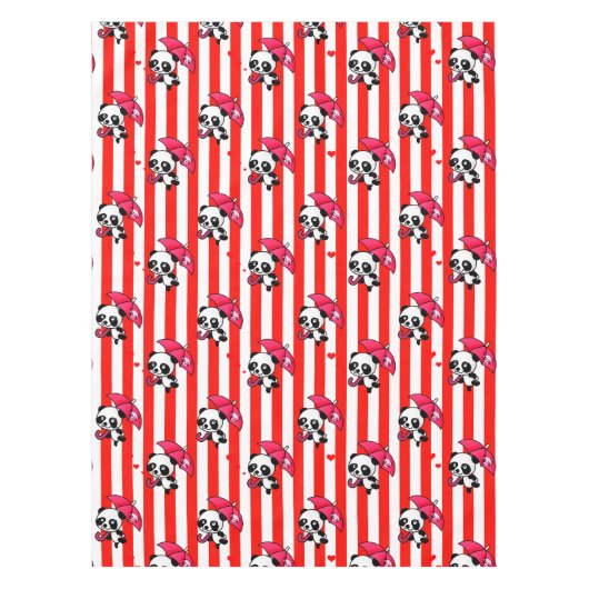 Rode witte strepen Schattige Tafelkleed (Voorkant)