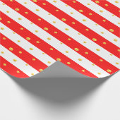 Rode Witte Strepen & Stippen Cadeaupapier (Hoek)