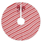 Rode Witte Suikerstok Diagonale Strepen Boog Kerstboom Rok (Voorkant)