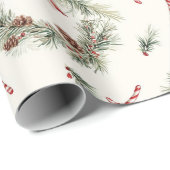 Rode Witte Suikerstok Kerstkransen Cadeaupapier (Rol Hoek)