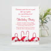 Rode Witte Suikerstokken Sneeuwballen Kerstfeest Kaart (Staand voorkant)