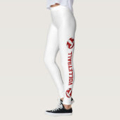 Rode witte teamkleuren volleyballen met tekstbeen leggings (Links)