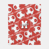 Rode witte teamkleuren waar ik van het patroon van fleece deken (Voorkant)